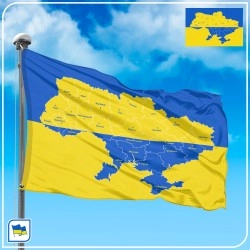 Флаг Украины с картой Украины