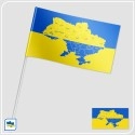 Флажок Украины с картой Украины Флажок Украины с картой Украины