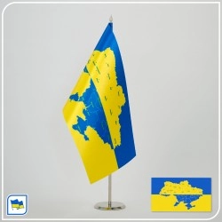 Флажок Украины с картой Украины