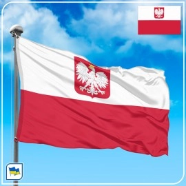 Флаг Польши с гербом