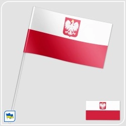 Флажок Польши с гербом